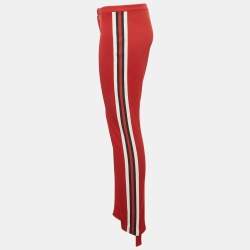 Pre Owned Gucci Red Jersey Striped  Sylvie Web Stirrup Pants S