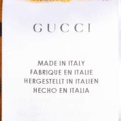 Pre Owned Gucci Ochre Yellow Paisley Printed Silk Elasticized Waist Jogger Pants S