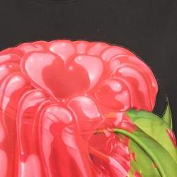 مملوكة مسبقًا Gucci Black Floral Applique Cotton Maxi Dress L 