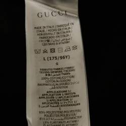 مملوكة مسبقًا Gucci Black Floral Applique Cotton Maxi Dress L 