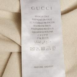 Pre Owned Gucci Cream GG Supreme Print  Jersey Track Pants L