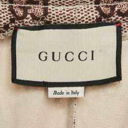 Pre Owned Gucci Cream GG Supreme Print  Jersey Track Pants L