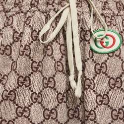 Pre Owned Gucci Cream GG Supreme Print  Jersey Track Pants L