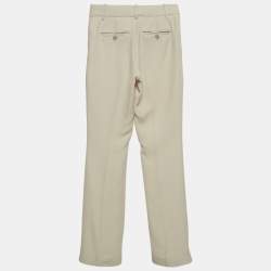 Pre Owned Gucci Cream Crepe Flared Trousers M