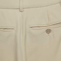 Pre Owned Gucci Cream Crepe Flared Trousers M