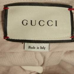 Pre Owned Gucci Cream Crepe Flared Trousers M