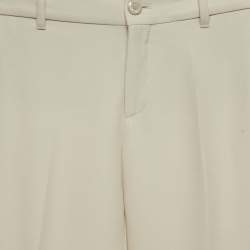 Pre Owned Gucci Cream Crepe Flared Trousers M