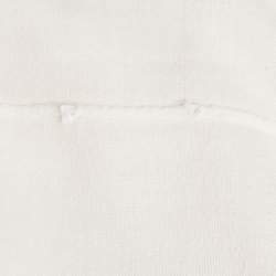 Pre Owned Gucci White Cotton Knit GG Logo Detail V-Neck T-Shirt S