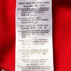 Pre Owned جاكيت غوتشي قط ن بليد حياكة أحمر بتفاصيل رقعة زهرية وسحاب مقاس صغير - سمول