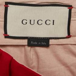 Pre Owned Gucci Red Crepe Flared Trousers S