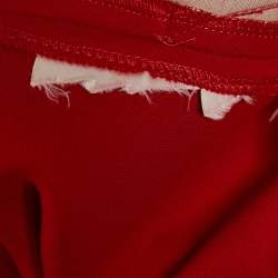 Pre Owned Gucci Red Crepe Flared Trousers S