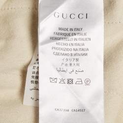 Pre Owned Gucci Beige GG Rainbow Jersey Zip-Up Jacket L
