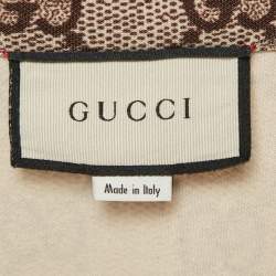 Pre Owned Gucci Beige GG Rainbow Jersey Zip-Up Jacket L