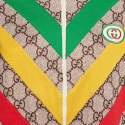 Pre Owned Gucci Beige GG Rainbow Jersey Zip-Up Jacket L
