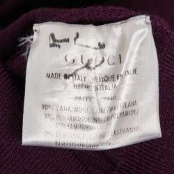 مملوكة مسبقًا Gucci Purple Jersey Neck Detail T-Shirt S