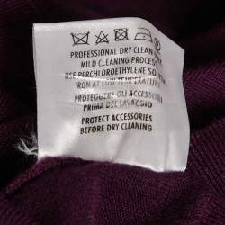 مملوكة مسبقًا Gucci Purple Jersey Neck Detail T-Shirt S