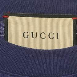 Pre Owned Gucci Blue Jersey Jersey 1921 L'Aveugle Par Amour T-Shirt XS
