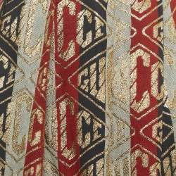 Pre Owned Gucci Multicolor Lamé Logo Wool Blend Pleated Midi Skirt XS