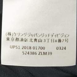 Pre Owned Gucci Multicolor Lamé Logo Wool Blend Pleated Midi Skirt XS