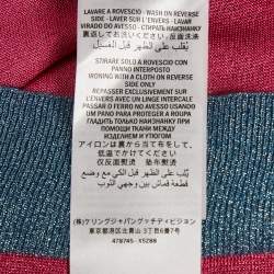 Pre Owned Gucci Pink/Blue Tiger Intarsia Lamé Knit Crew Neck Pullover XL