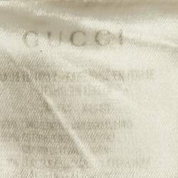 Pre Owned Gucci Beige Linen Blend Lace-Up Hem Skinny Jeans S Waist 29"