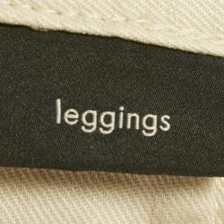 Pre Owned Gucci Beige Linen Blend Lace-Up Hem Skinny Jeans S Waist 29"