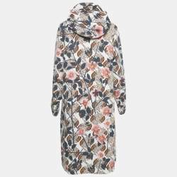 Pre Owned Gucci X North Face Multicolor Floral Print Synthetic Hooded Trench Coat S
