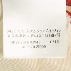 Pre Owned Gucci Cream/Red Floral Print Silk Pleated Midi Skirt M