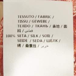 Pre Owned Gucci Cream/Red Floral Print Silk Pleated Midi Skirt M