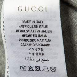 Pre Owned Gucci Grey Cotton Tiger Embellished Crew Neck T-Shirt L
