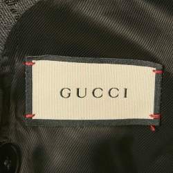 Pre Owned Gucci Grey GG Wool Jacquard Tailored Suit S