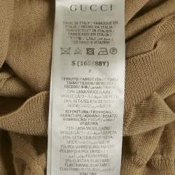 Pre Owned Gucci Camel Brown Wool Knit Sweatshirt S