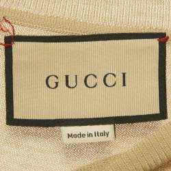 Pre Owned Gucci Camel Brown Wool Knit Sweatshirt S