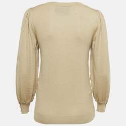 Pre Owned Gucci Camel Brown Wool Knit Sweatshirt S