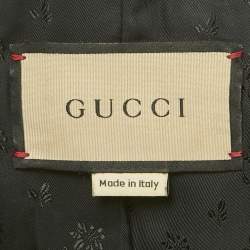 Pre Owned Gucci Black Tweed Zip-Up Jacket and Trousers Set S