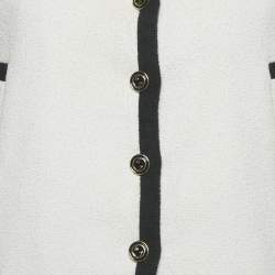 Pre Owned جاكيت غوتشي بأكمام قصيرة قماش منسوج أبيض مموج مقاس صغير (صغير)