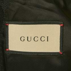 Pre Owned Gucci Black Jumbo GG Cotton Blend Tailored Suit S