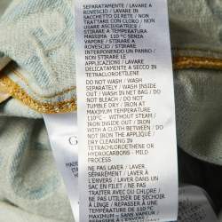 Pre Owned Gucci Light Blue GG Jacquard Denim 'California Gucci' Button Front Jacket S