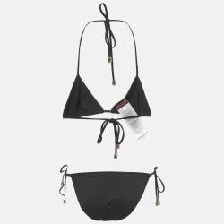 Pre Owned Gucci Black Jersey Sparkling Bikini Set S 