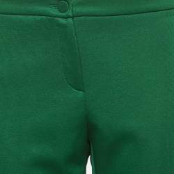 Pre Owned Gucci Green Floral Embroidery Jersey Pants XL