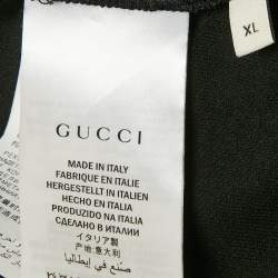 Pre Owned Gucci Black Jersey Web Tape Side Detail Pants XL