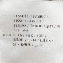 Pre Owned Gucci Beige Invite Stamp Print Silk Pleated Midi Skirt L