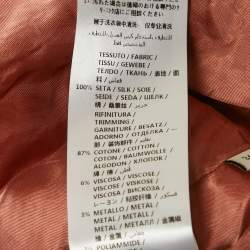 Pre Owned Gucci Beige Silk Guccification Bomber Jacket XS