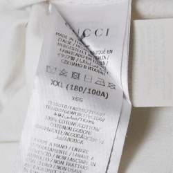 Pre Owned Gucci White Logo Print Cotton Crewneck T-Shirt XXL