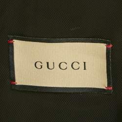 Pre Owned Gucci Grey GG Jacquard Double Breasted Blazer S