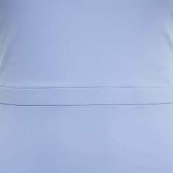 Pre Owned Gucci Blue Jersey Neck Detail Short Dress XS