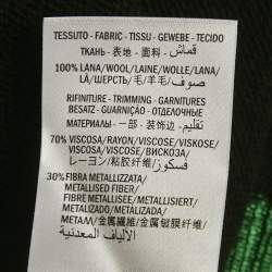 Pre Owned Gucci Black Wool & Lamé  Web Trim Detail Sweater L