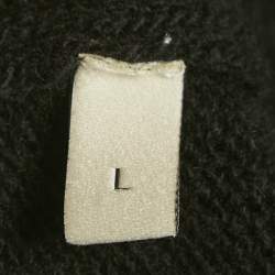 Pre Owned Gucci Black Wool & Lamé  Web Trim Detail Sweater L