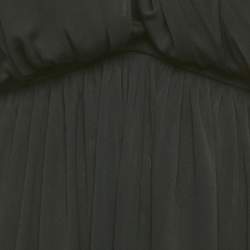 Pre Owned فستان غوتشي جيرسي أسود مقاس صغير ذو ياقة هالتر طول ميدي