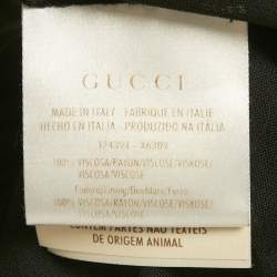 Pre Owned فستان غ وتشي جيرسي أسود مقاس صغير ذو ياقة هالتر طول ميدي